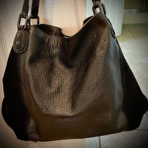Coach Edie Large Mixed Leather Shoulder Bag
